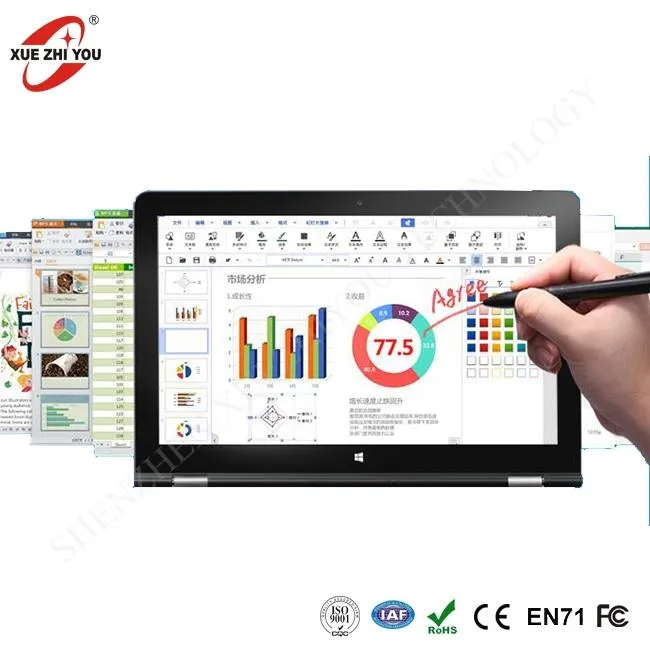 Dubbel systeem Android Windows 2 in 1 pc 13 inch tablet-laptop