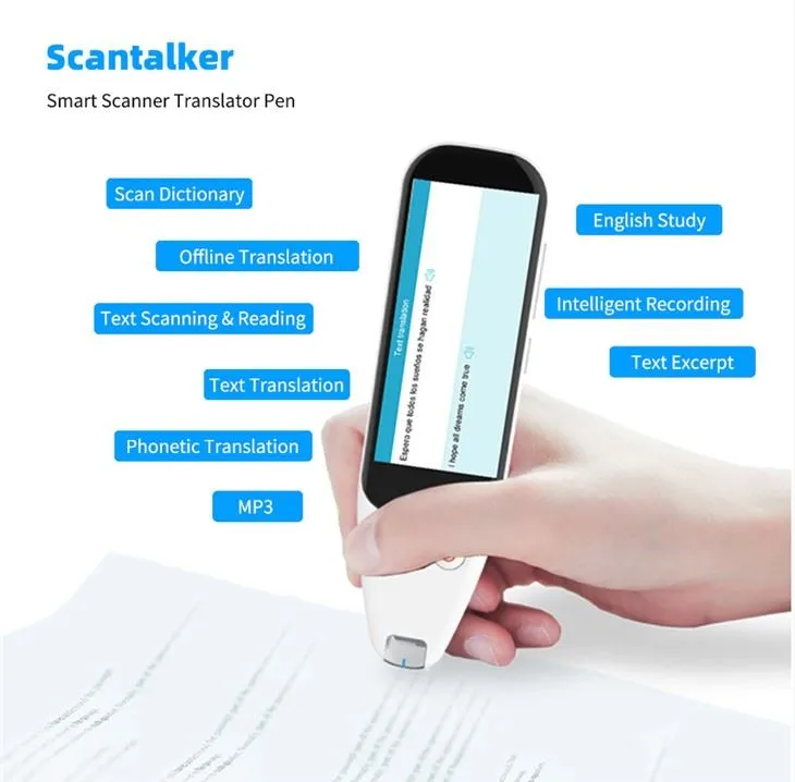 Nieuwe spraaktaalscanner-vertaalpen